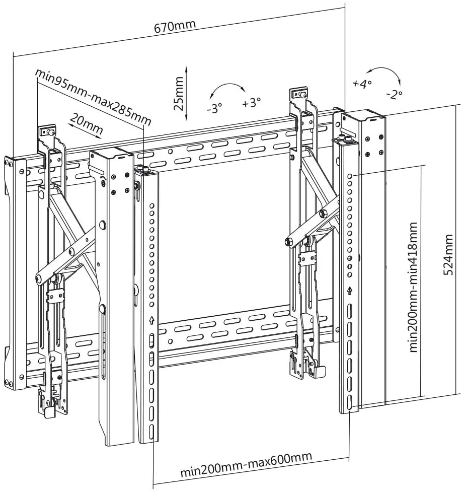 Кронштейн для для видеостен Blackmount VW600 45-70 - 2