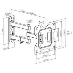 Кронштейн для телевизора Brateck LPA68-223 (Grey) Thumb