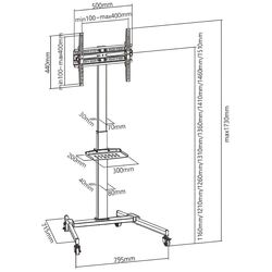 Suport mobil pentru televizor Brateck FS22h-44TW (Black) Thumb