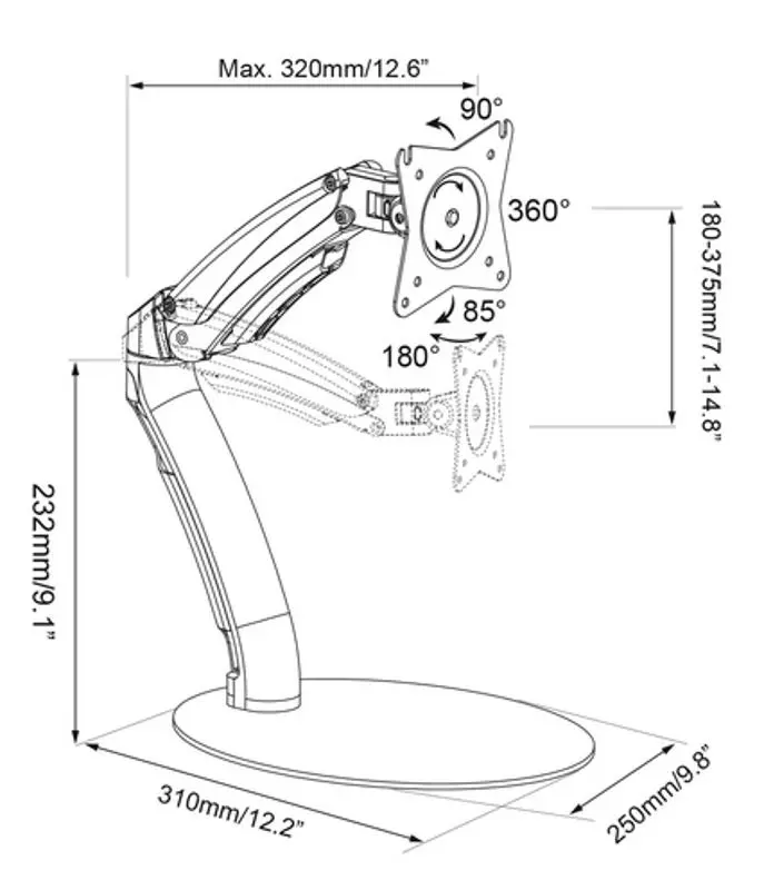 Suport pentru monitor Digitus DA-90365 17