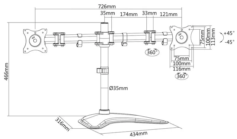 Кронштейн для мониторов Digitus DA-90348 15