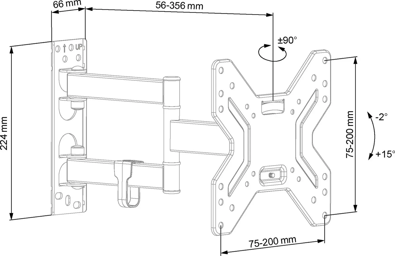 Suport pentru televizor ECG LD 174201 17“-42“ (Black)