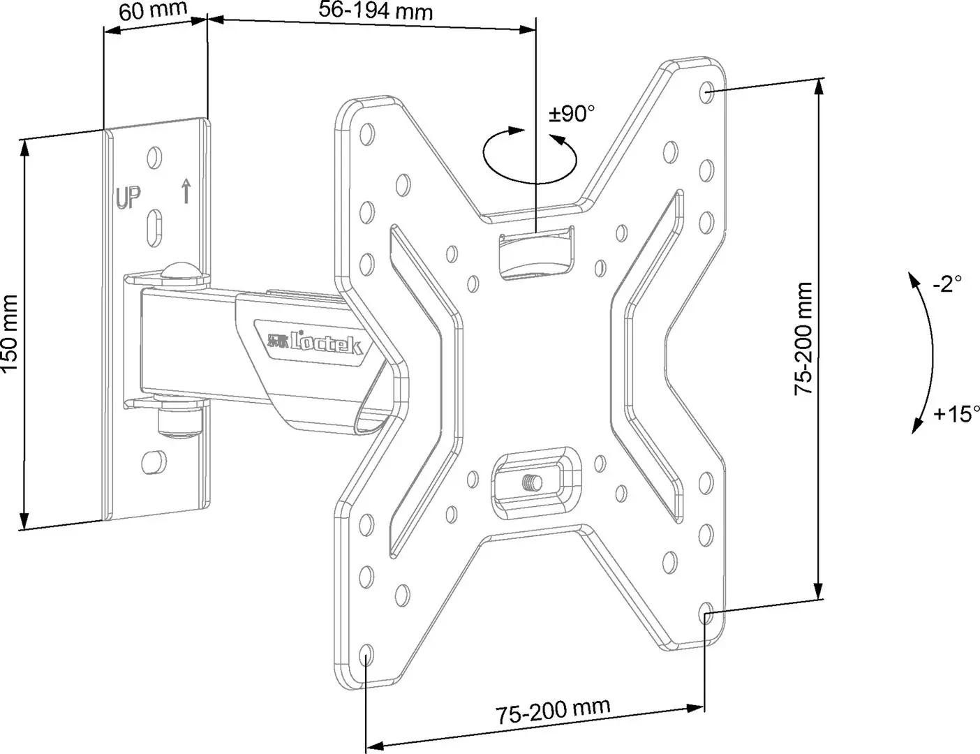 Кронштейн для телевизора ECG LD 174202 17''-42'' (Black)