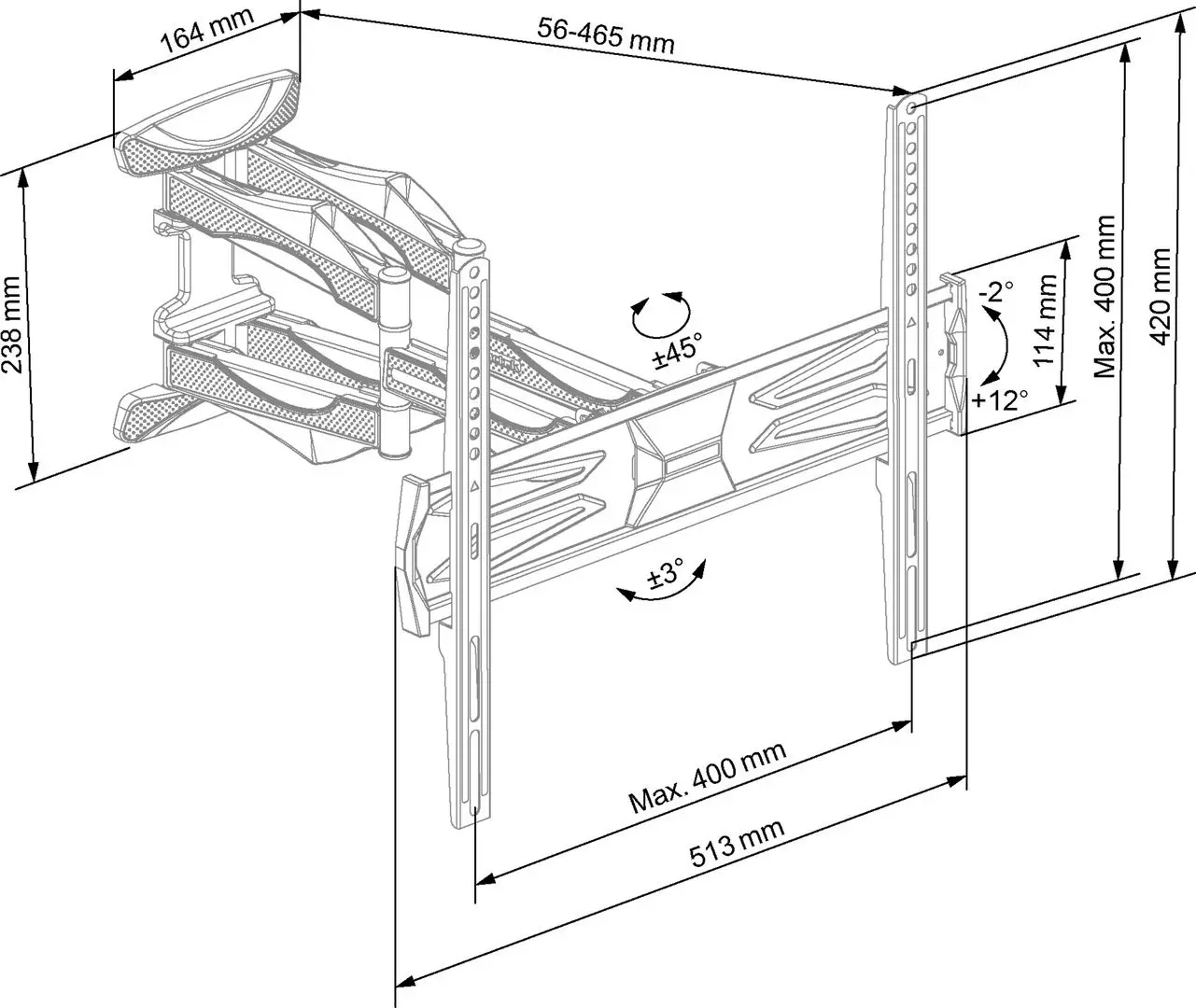 Suport pentru televizor ECG LD 326001 32''-60'' (Black)