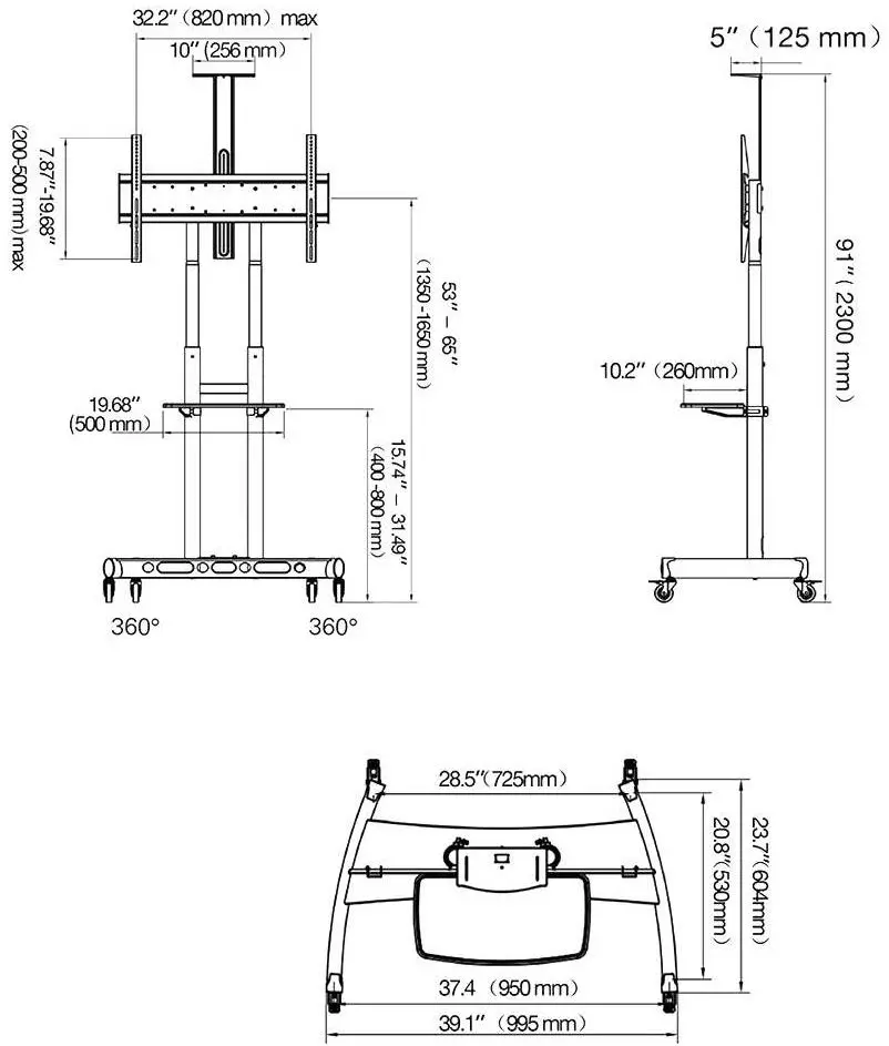Suport pentru televizor Ergosolid AVA1800B (Black)