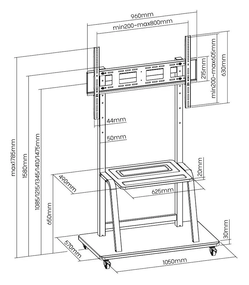 Suport pentru televizor Gembird TVS-100F-01 (Black)