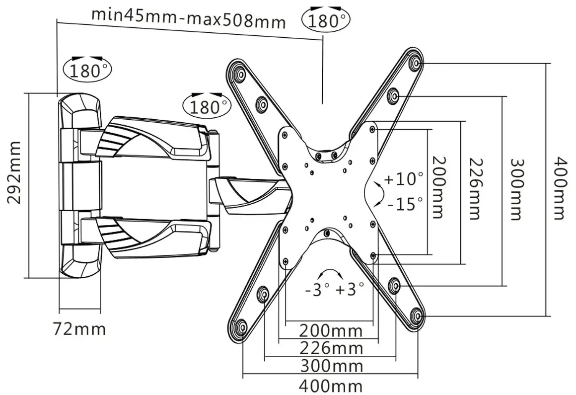 Suport pentru televizor GoGEN GOGDRZAKTURNL2 23-55 (Black)