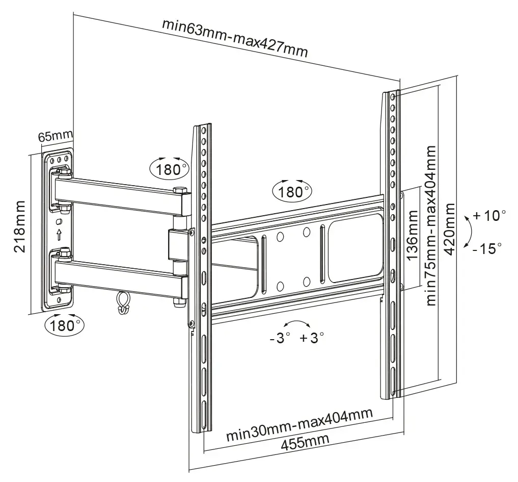 Suport pentru televizor GoGEN GOGDRZAKTURNL3 32''-55'' (Black)
