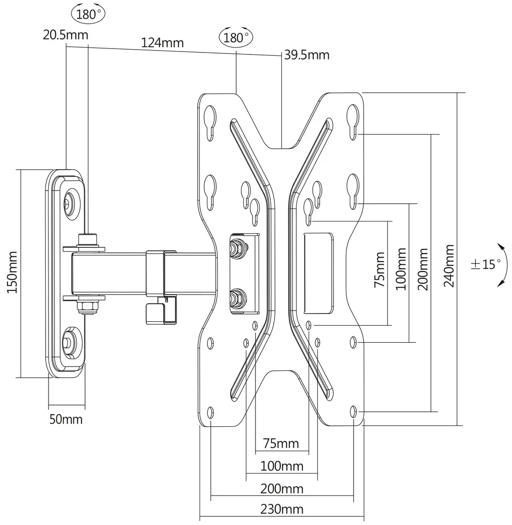 Suport pentru televizor GoGEN GOGDRZAKTURNM2 23-42 (Black)