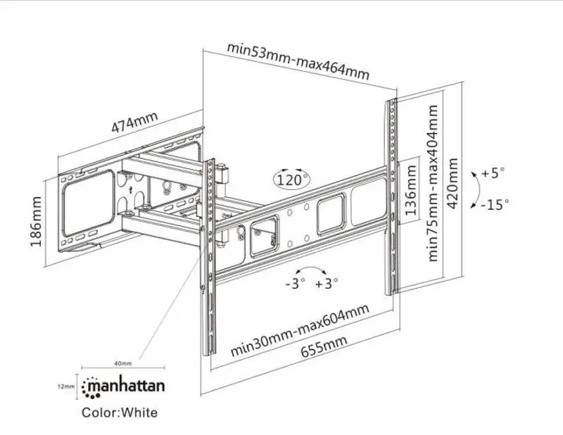 Кронштейн для телевизора Manhattan 461351 37