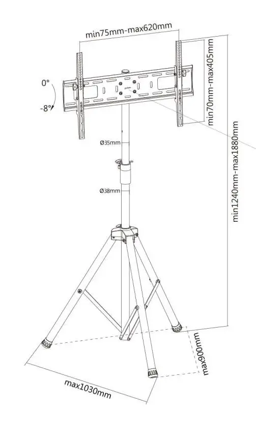 Suport mobil pentru televizor Manhattan 461412 37