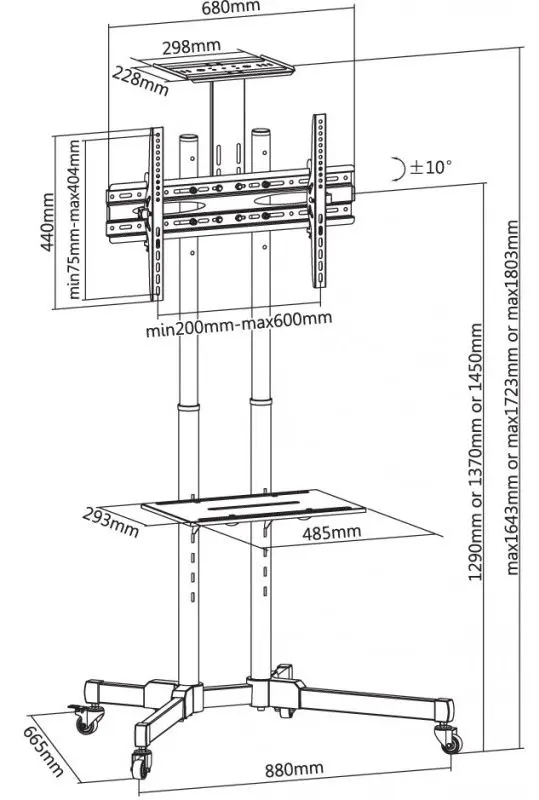 Suport pentru televizor Reflecta 70VCE-Shelf 37