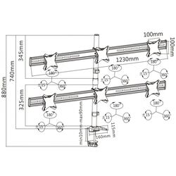 Suport de masa pentru monitoare Reflecta Plano Desk 23-1010 S 13"-23" (Silver) Thumb