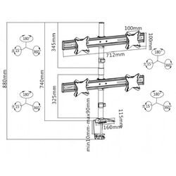 Suport de masa pentru monitoare Reflecta Plano Desk 23-1010Q 13"-23" (Silver) Thumb