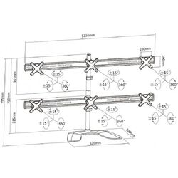 Кронштейн настольный для мониторов Reflecta Plano DeskStand 23-1010 S 13"-23" (Silver/Black) Thumb
