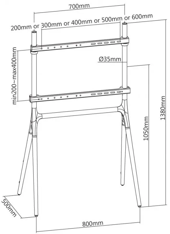 Suport pentru televizor Reflecta Elegant 70W (Black/Walnut)