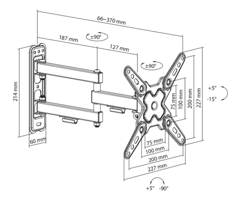 Кронштейн для телевизора Sbox LCD-223-2 (Black)