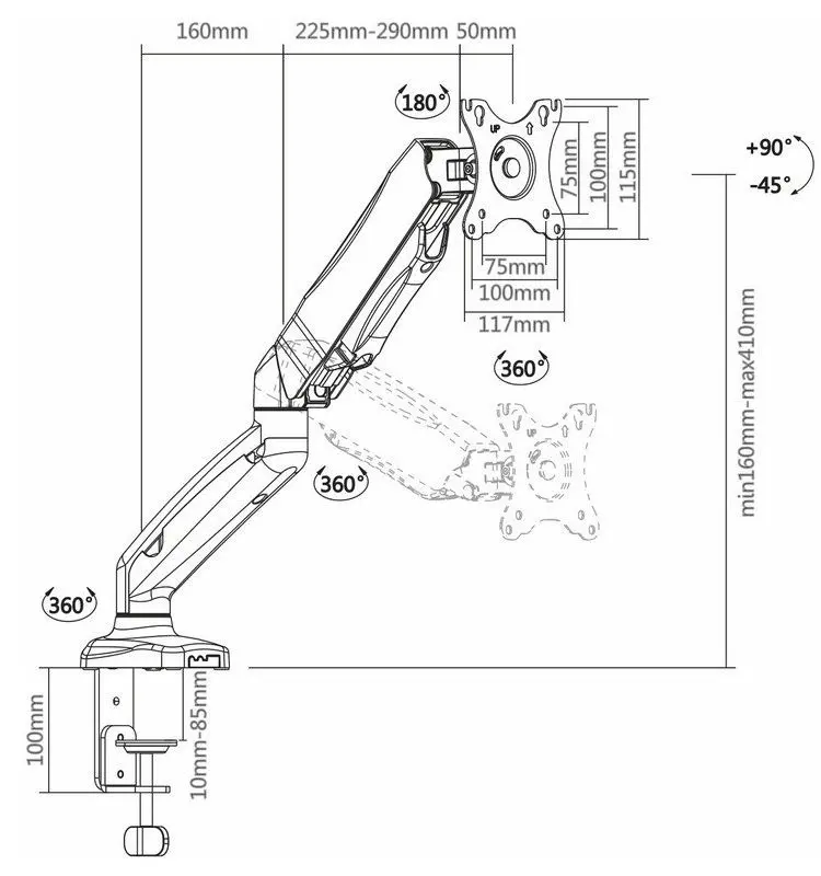Кронштейн для монитора Techly ICA-LCD 514 13
