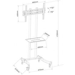 Мобильная подставка для телевизора Techly ICA-TR23 32