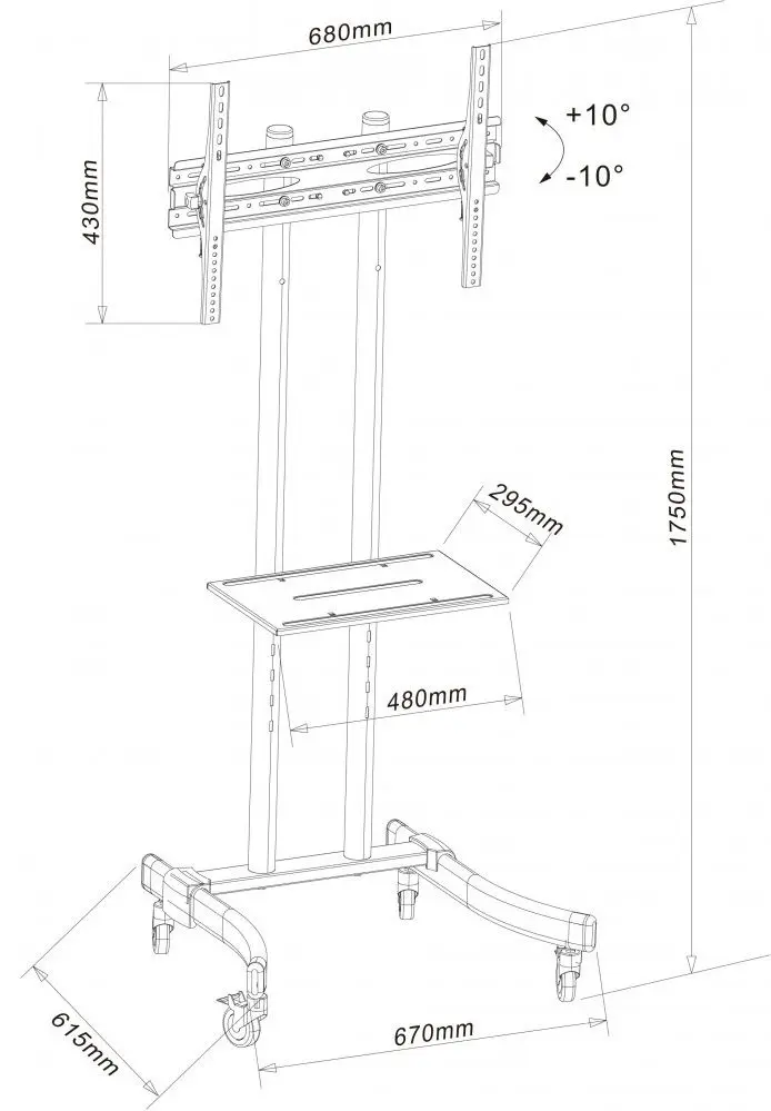 Мобильная подставка для телевизора Techly ICA-TR23 32