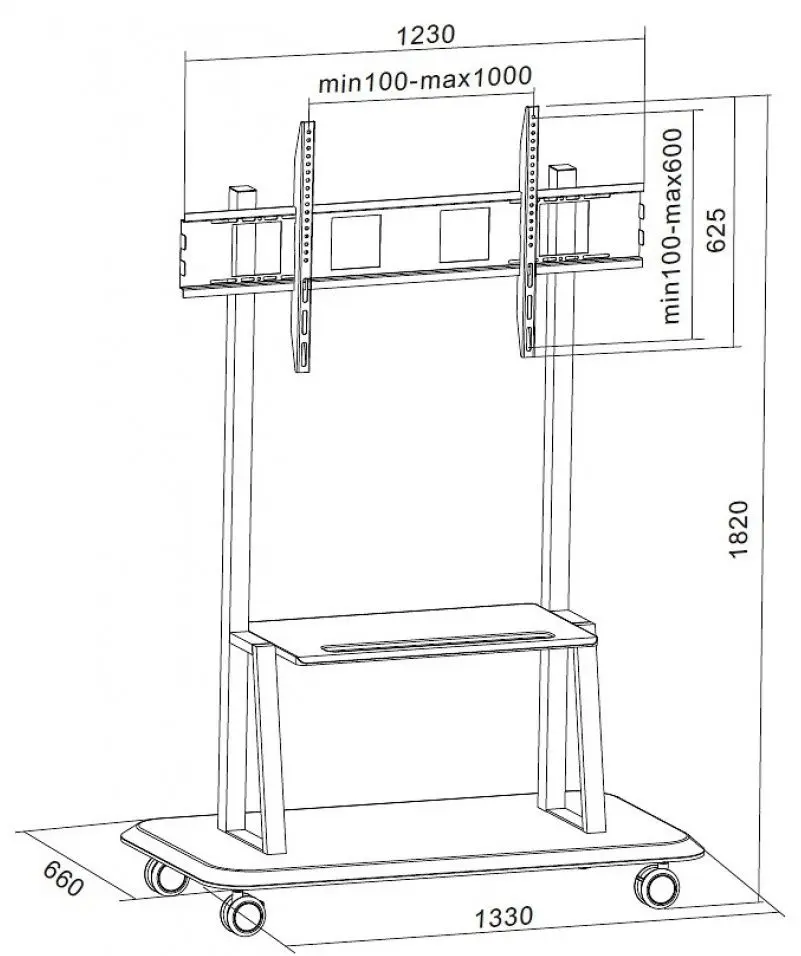 Мобильная подставка для телевизора Techly ICA-TR31 55