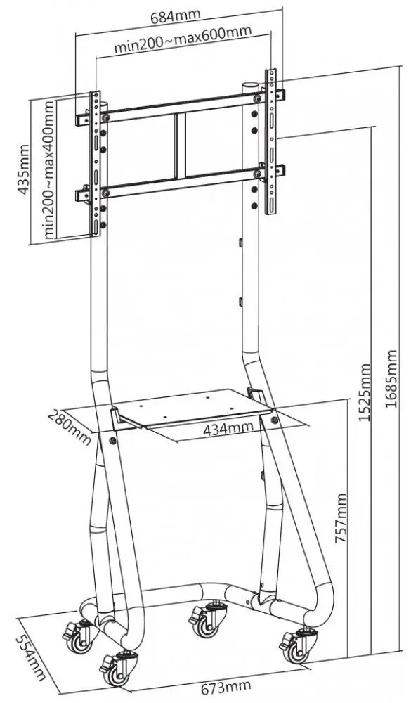 Мобильная подставка для телевизора Techly ICA-TR37 37