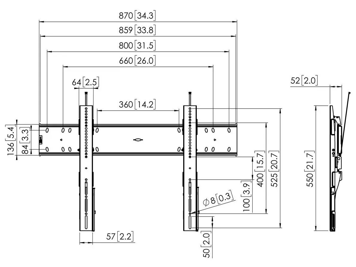Suport pentru afișajele de informații Vogel'S PFW6810 55-80