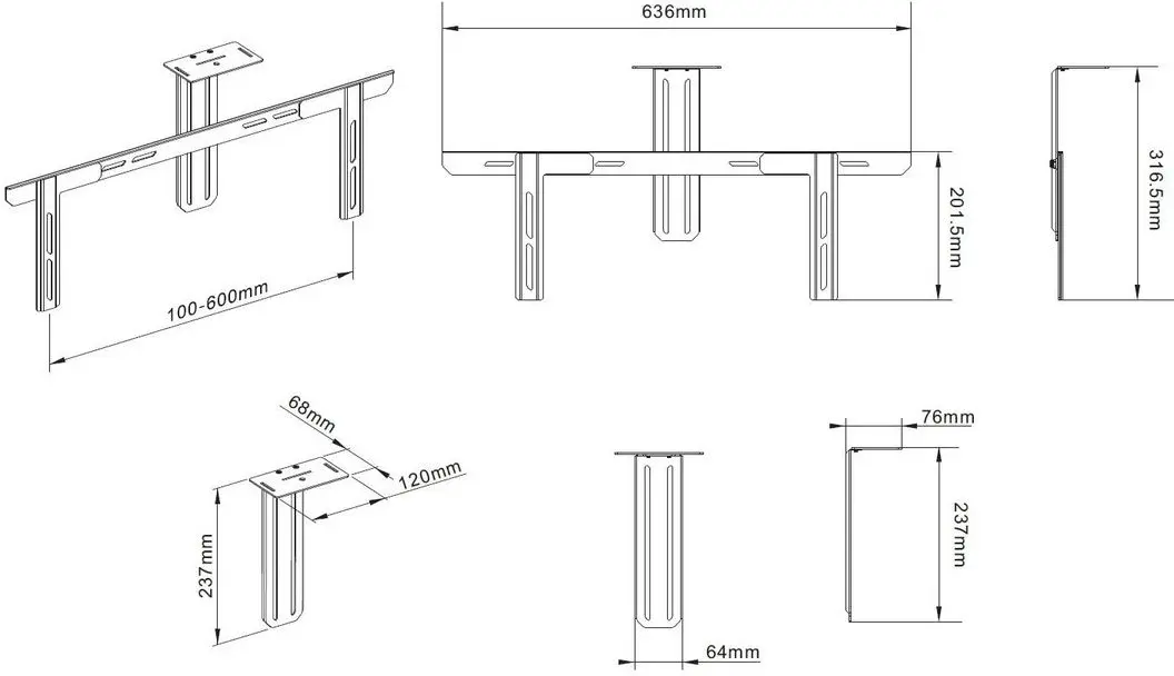 Stand pentru panou informativ Blackmount BM-T15A + MB-7901 (Black)