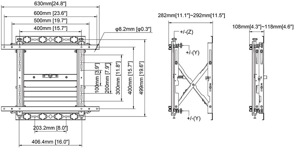 Suport pentru panou informativ Multibrackets M Public Video Wall Mount Push HD (Black)