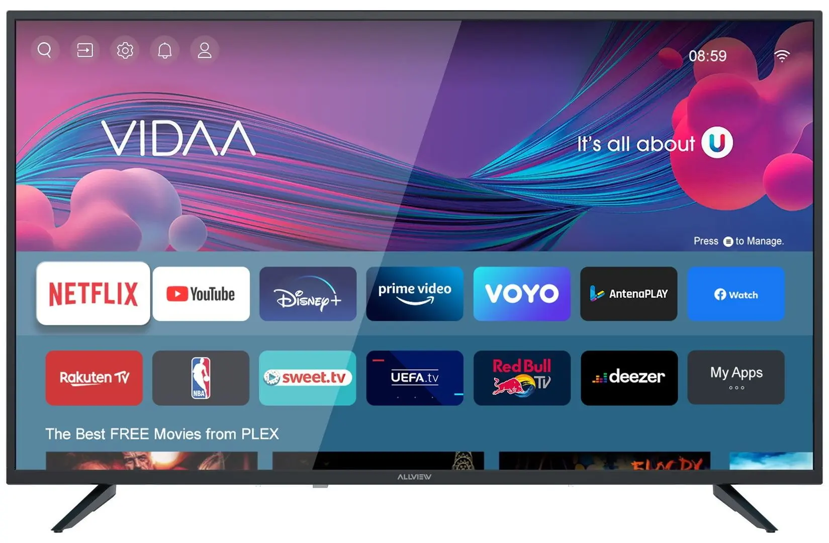 Телевизор Allview 4K UHD Smart 43iPlay6000-U (Black)