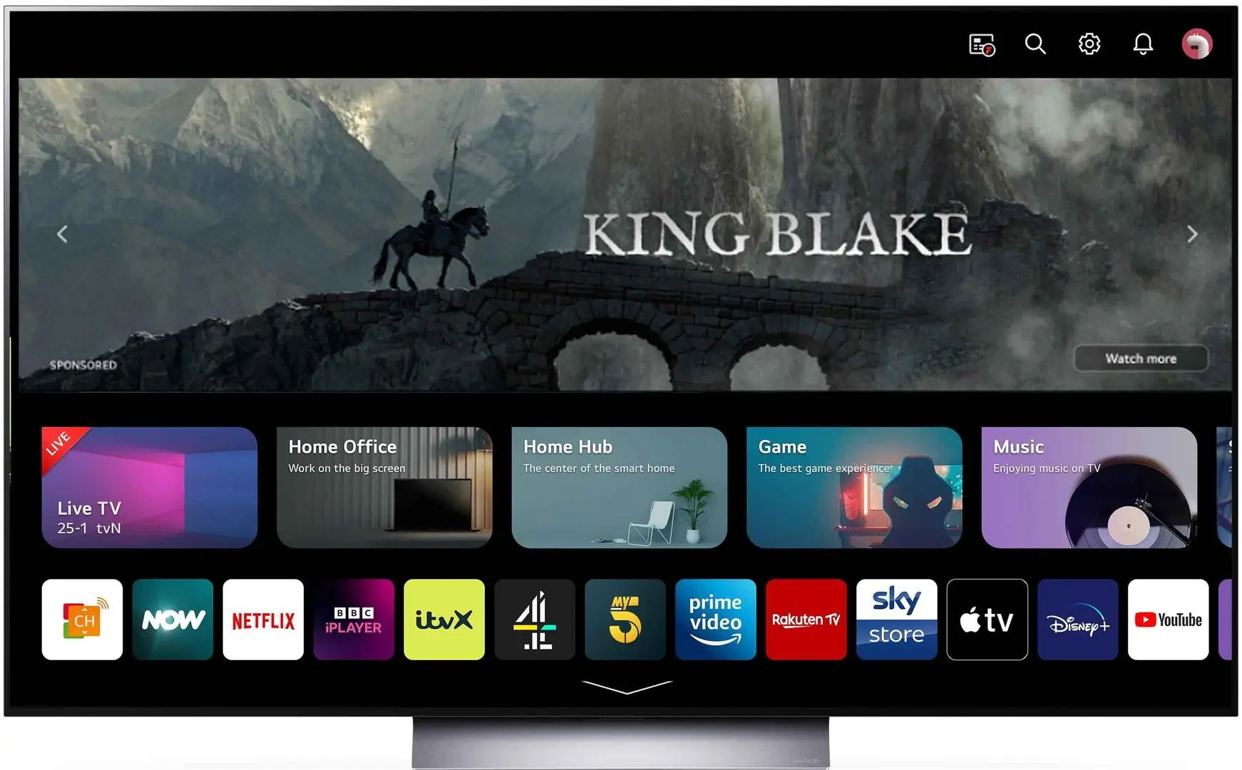 Телевизор LG 4K Smart OLED48C34LA (Black/Silver)