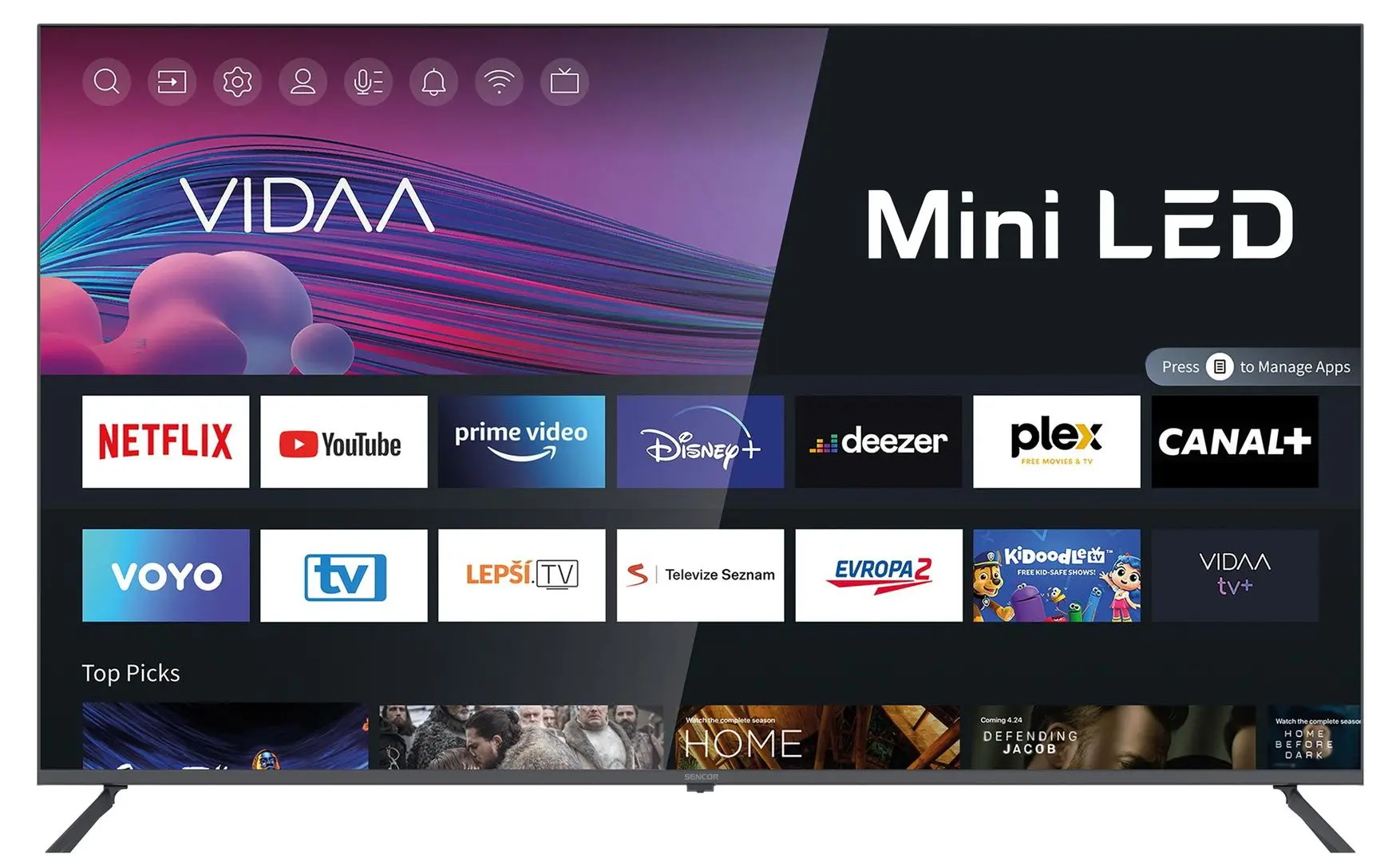 Телевизор Sencor Smart 4K UHD 55MUS700TCSB (Black)