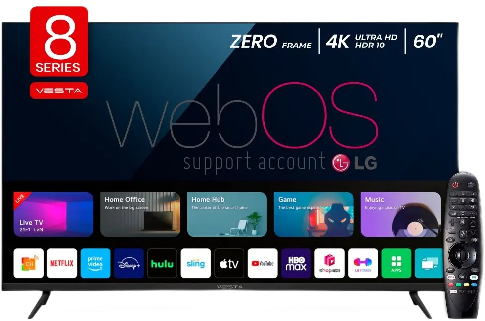 Телевизор 4K UHD Smart Vesta WU6085AAB+MR20GA (Black)