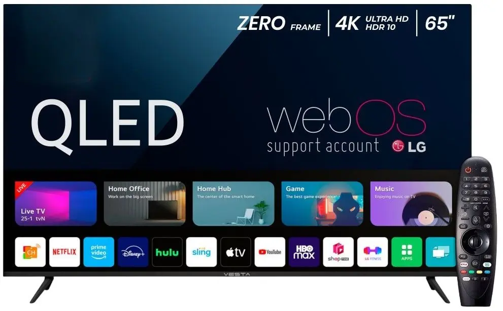Televizor Vesta 4K UHD Smart WU6590QAB + MR20GA (Black)