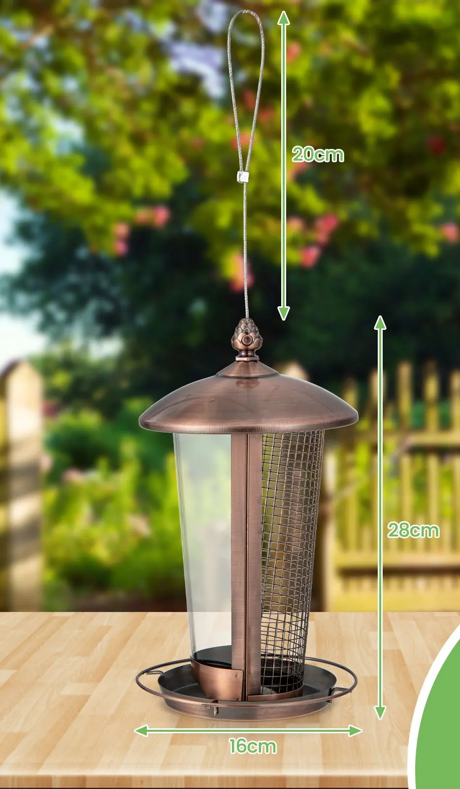 Кормушка для птиц Costway GT4050 (Bronze)