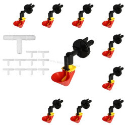 Set de adapatoare cu niplu pentru pasari Demetra DM09 (Red/Black)