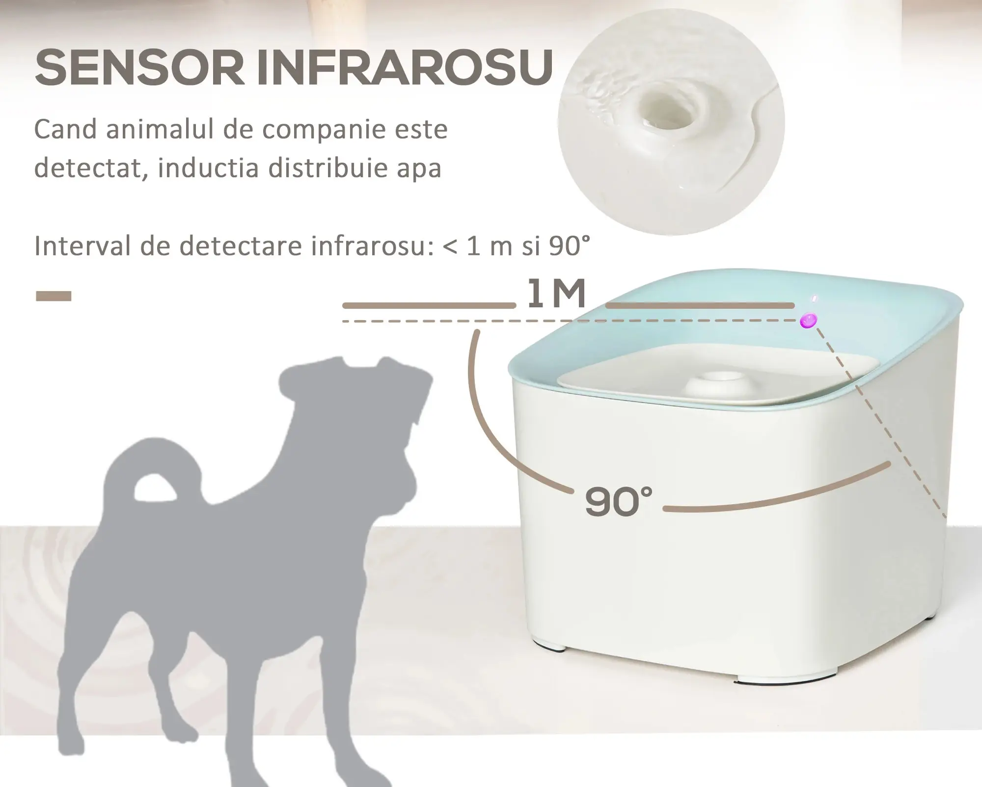 Автоматический питьевой фонтан для животных PawHut D08-025V90BU (White/Blue) - 8