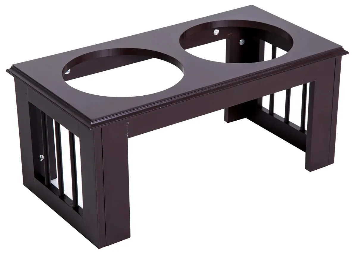 Двойная миска для собак PawHut D08-015CF (Brown) - 3