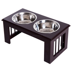 Bol dublu pentru caini PawHut D08-015CF (Brown)