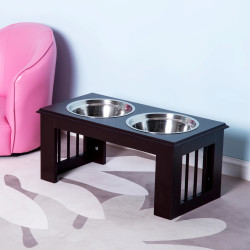 Двойная миска для собак PawHut D08-015CF (Brown) Thumb
