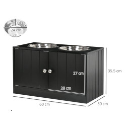 Bol dublu pentru caini PawHut D08-040V00BK (Black) Thumb