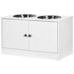 Bol dublu pentru caini PawHut D08-040V00WT (White) Thumb