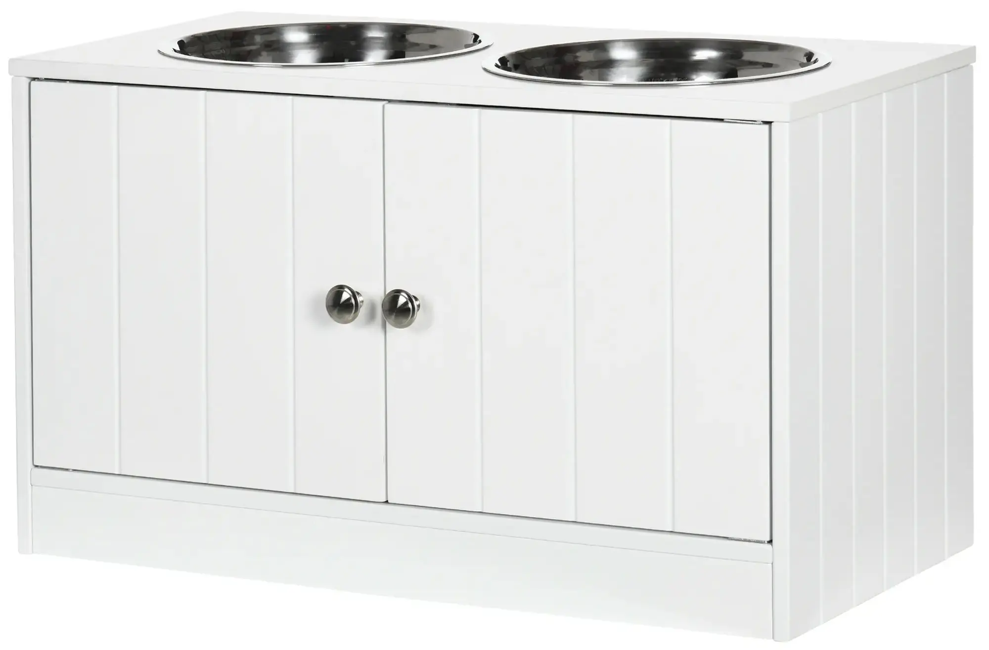 Bol dublu pentru caini PawHut D08-040V00WT (White) - 2