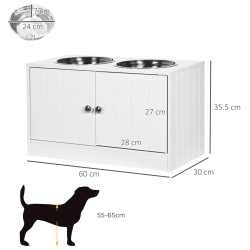 Bol dublu pentru caini PawHut D08-040V00WT (White) Thumb