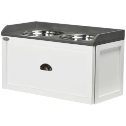 Bol dublu pentru caini PawHut D08-041V00WT (White/Grey) Thumb