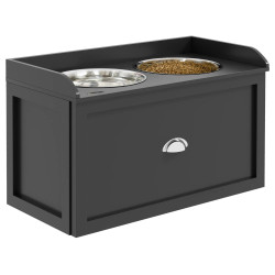 Двойная миска для собак PawHut D08-041V01BK (Black) Thumb