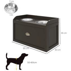 Двойная миска для собак PawHut D08-041V80CF (Brown) Thumb