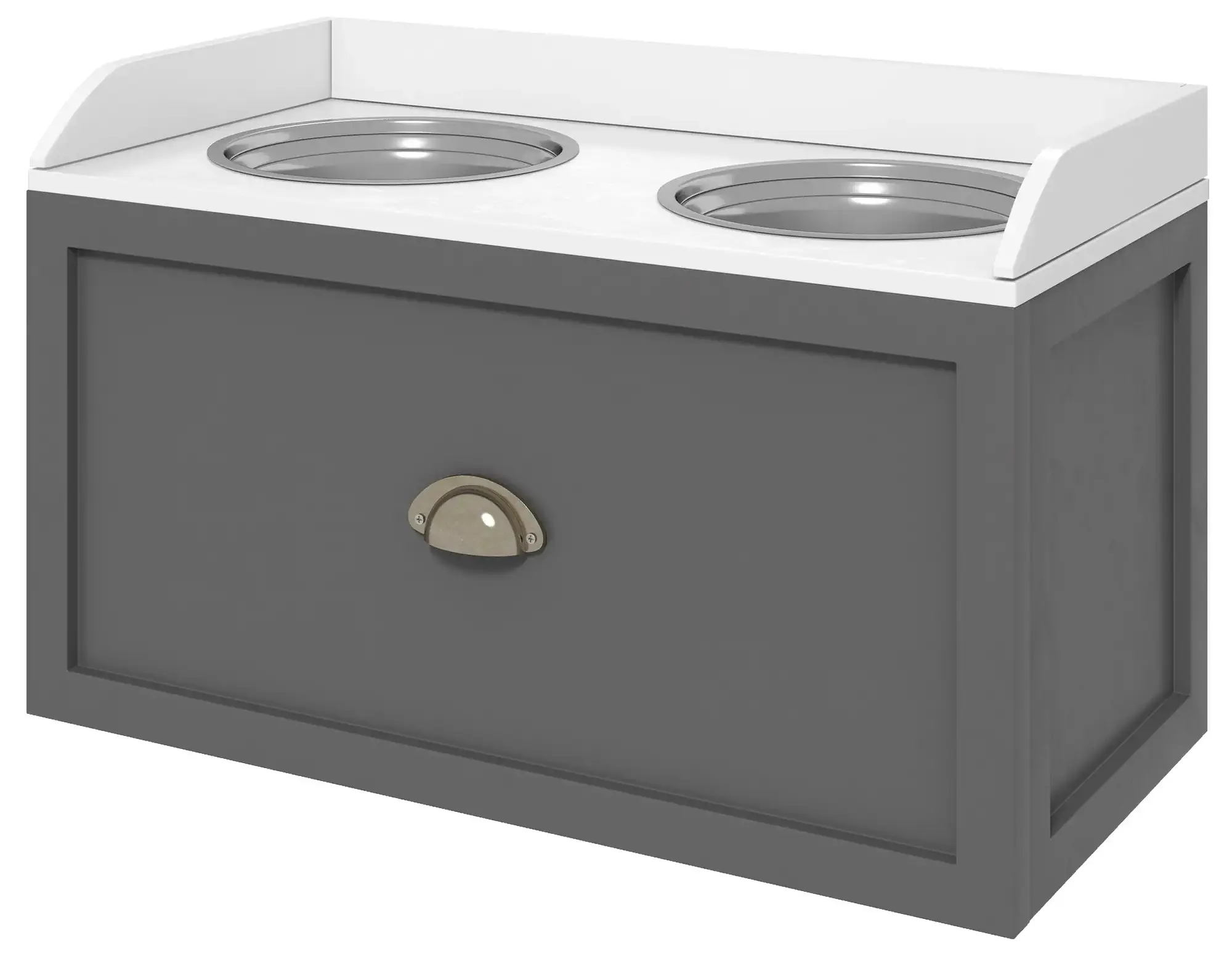 Bol dublu pentru caini PawHut D08-041V80GY (Grey) - 2