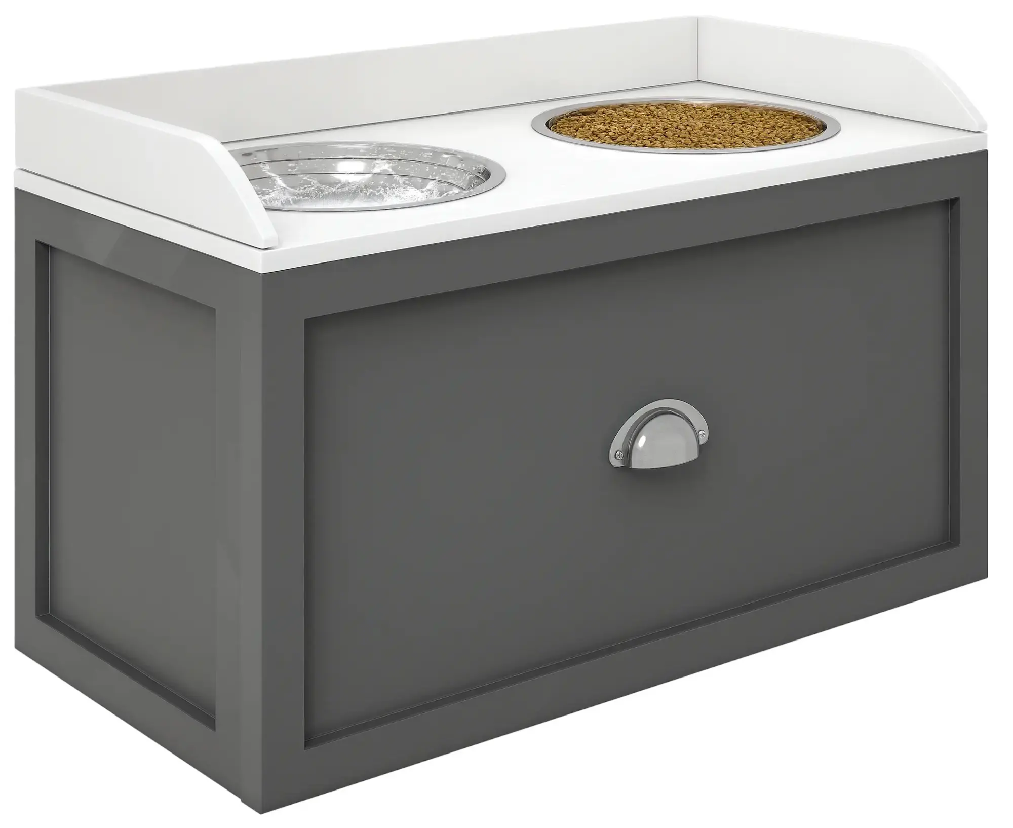 Bol dublu pentru caini PawHut D08-041V80GY (Grey) - 3