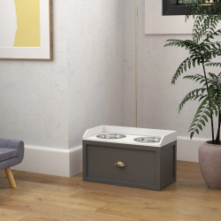 Bol dublu pentru caini PawHut D08-041V80GY (Grey) Thumb